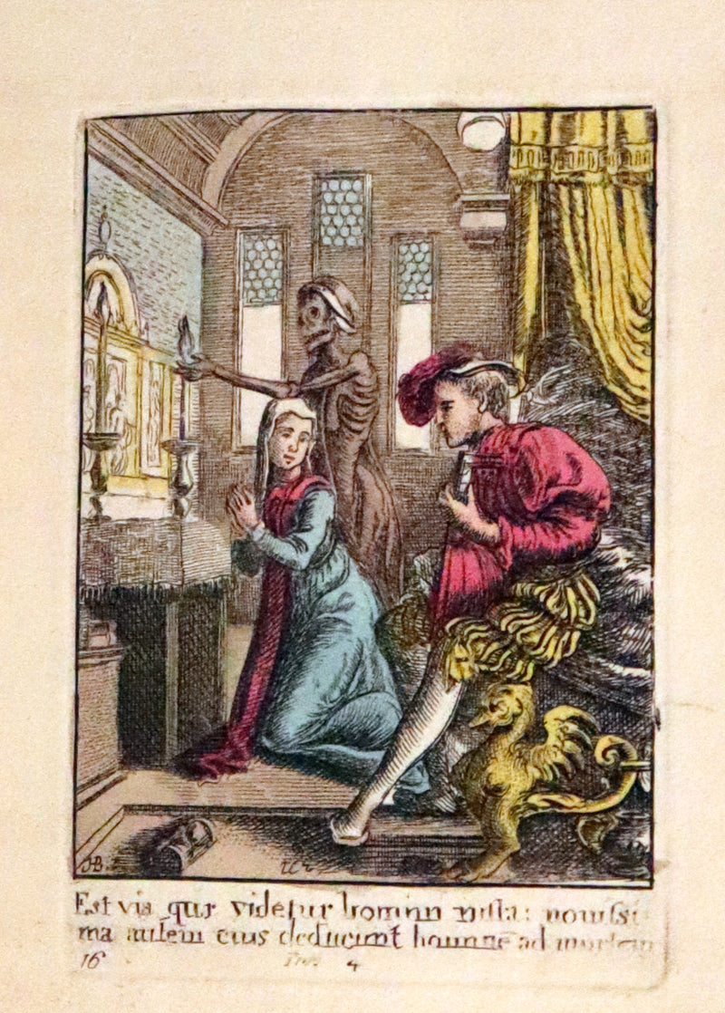 1816 Scarce Book -The Dance of Death, Danse Macabre by Hans Holbein, Color illustrated.