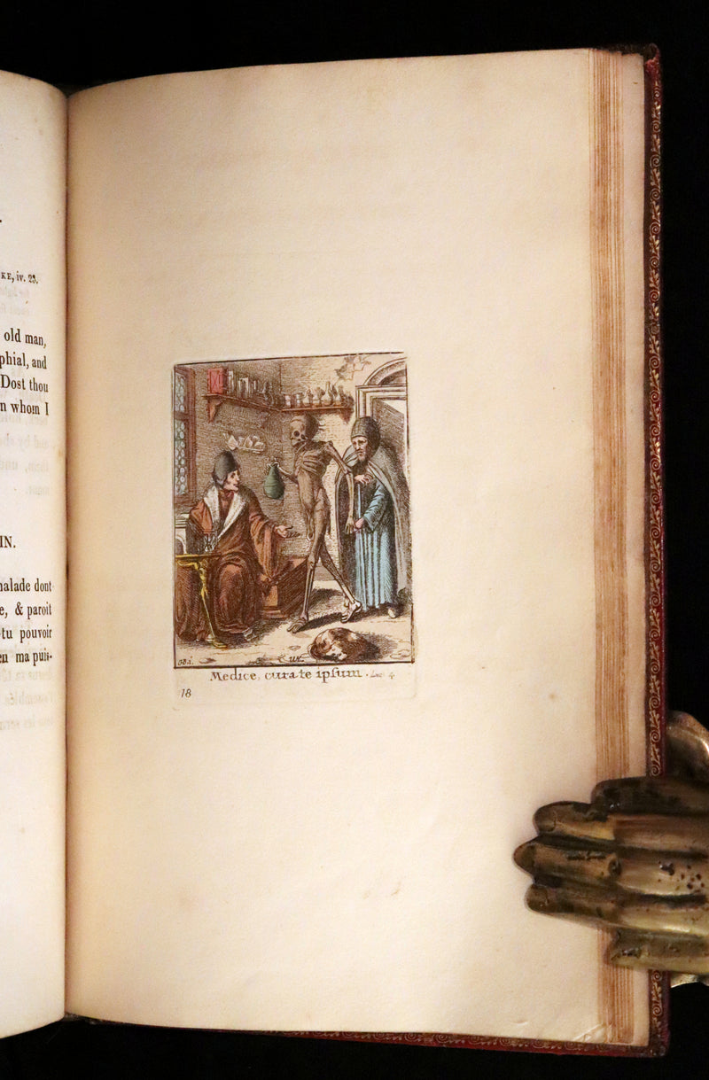1816 Scarce Book -The Dance of Death, Danse Macabre by Hans Holbein, Color illustrated.