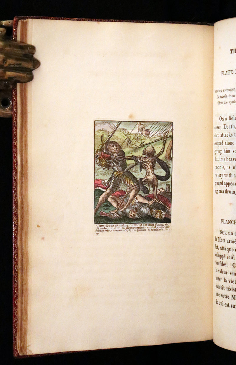 1816 Scarce Book -The Dance of Death, Danse Macabre by Hans Holbein, Color illustrated.