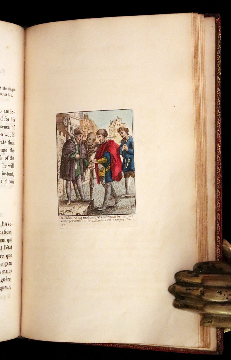 1816 Scarce Book -The Dance of Death, Danse Macabre by Hans Holbein, Color illustrated.