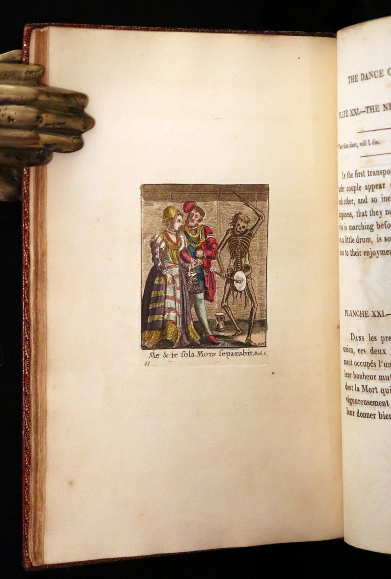 1816 Scarce Book -The Dance of Death, Danse Macabre by Hans Holbein, Color illustrated.