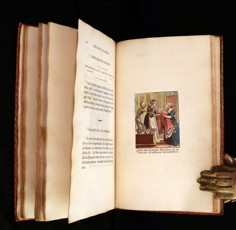 1816 Scarce Book -The Dance of Death, Danse Macabre by Hans Holbein, Color illustrated.