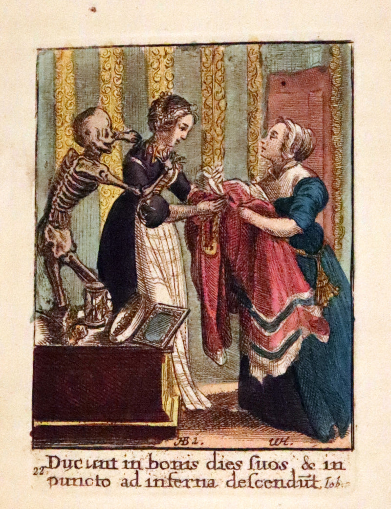 1816 Scarce Book -The Dance of Death, Danse Macabre by Hans Holbein, Color illustrated.
