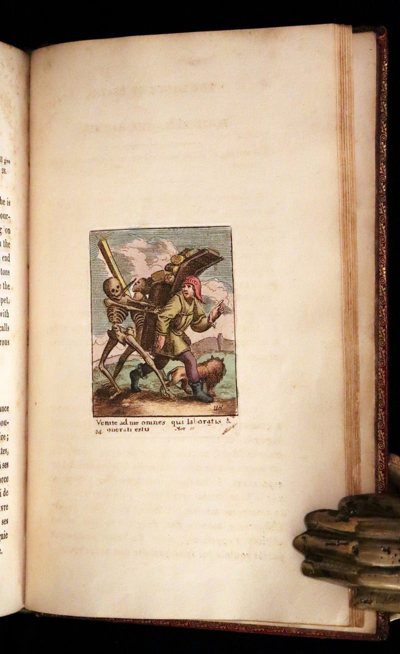 1816 Scarce Book -The Dance of Death, Danse Macabre by Hans Holbein, Color illustrated.