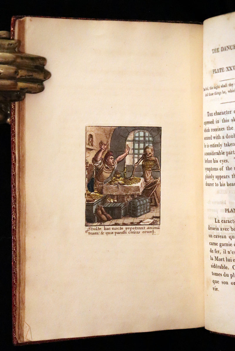 1816 Scarce Book -The Dance of Death, Danse Macabre by Hans Holbein, Color illustrated.