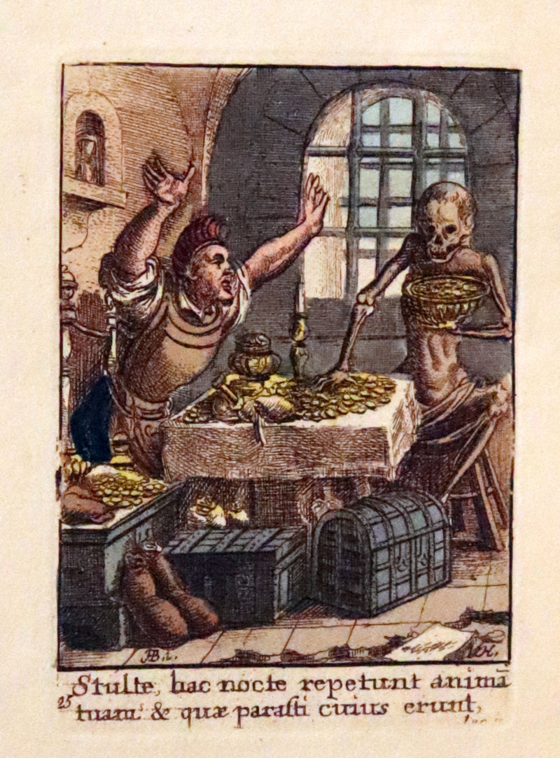 1816 Scarce Book -The Dance of Death, Danse Macabre by Hans Holbein, Color illustrated.