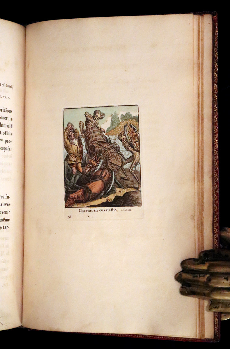 1816 Scarce Book -The Dance of Death, Danse Macabre by Hans Holbein, Color illustrated.