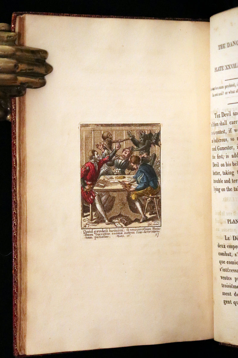 1816 Scarce Book -The Dance of Death, Danse Macabre by Hans Holbein, Color illustrated.