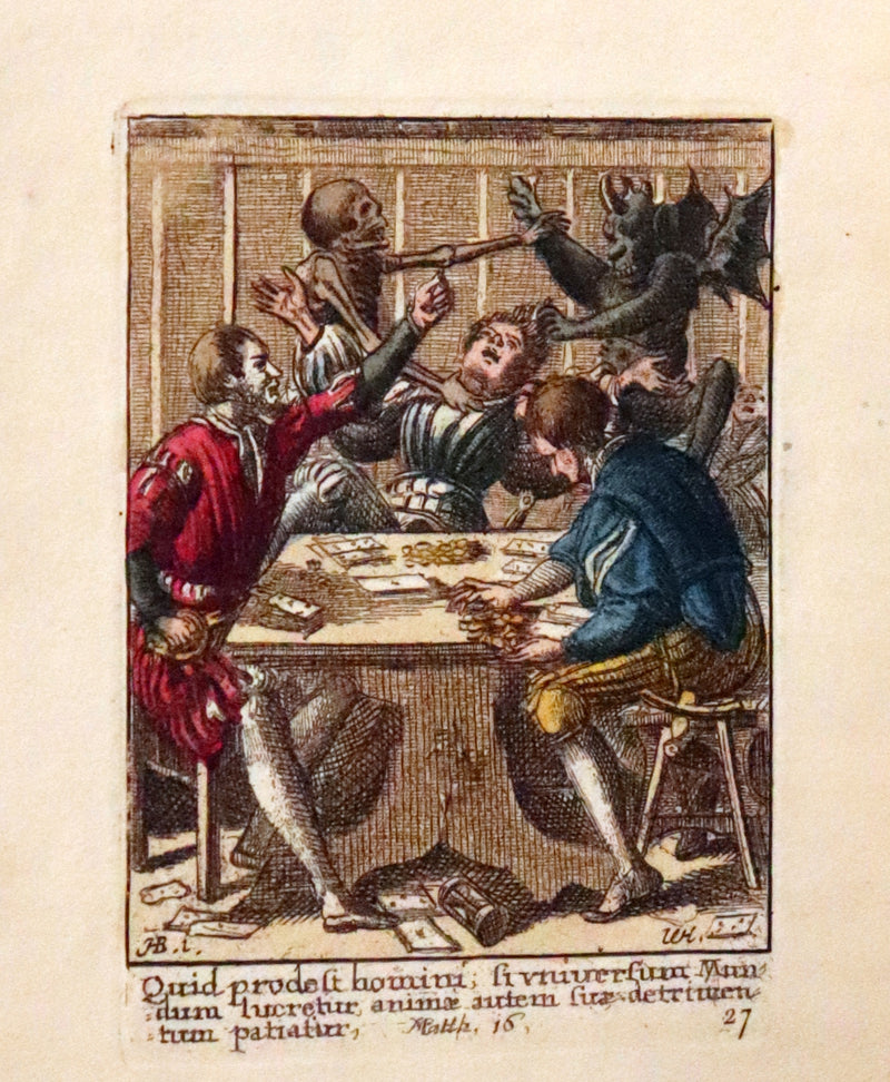 1816 Scarce Book -The Dance of Death, Danse Macabre by Hans Holbein, Color illustrated.