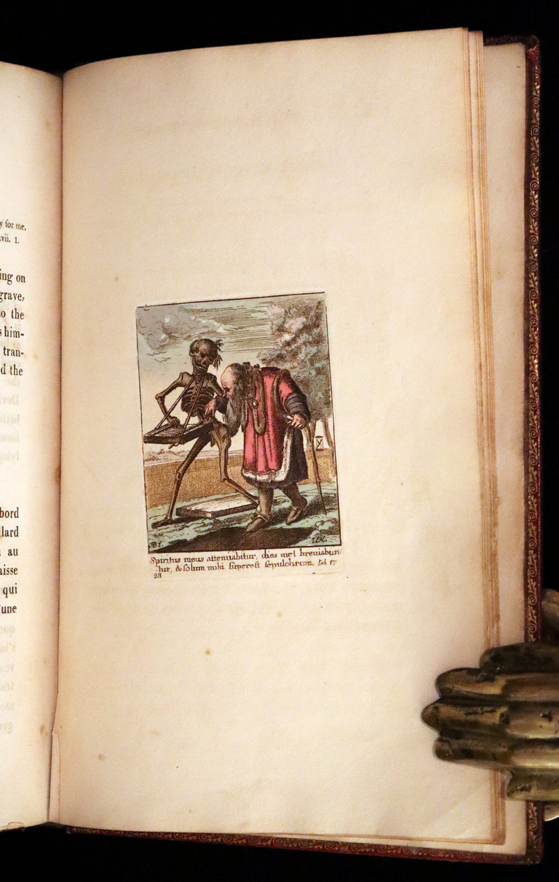 1816 Scarce Book -The Dance of Death, Danse Macabre by Hans Holbein, Color illustrated.