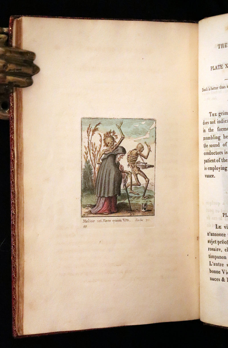 1816 Scarce Book -The Dance of Death, Danse Macabre by Hans Holbein, Color illustrated.