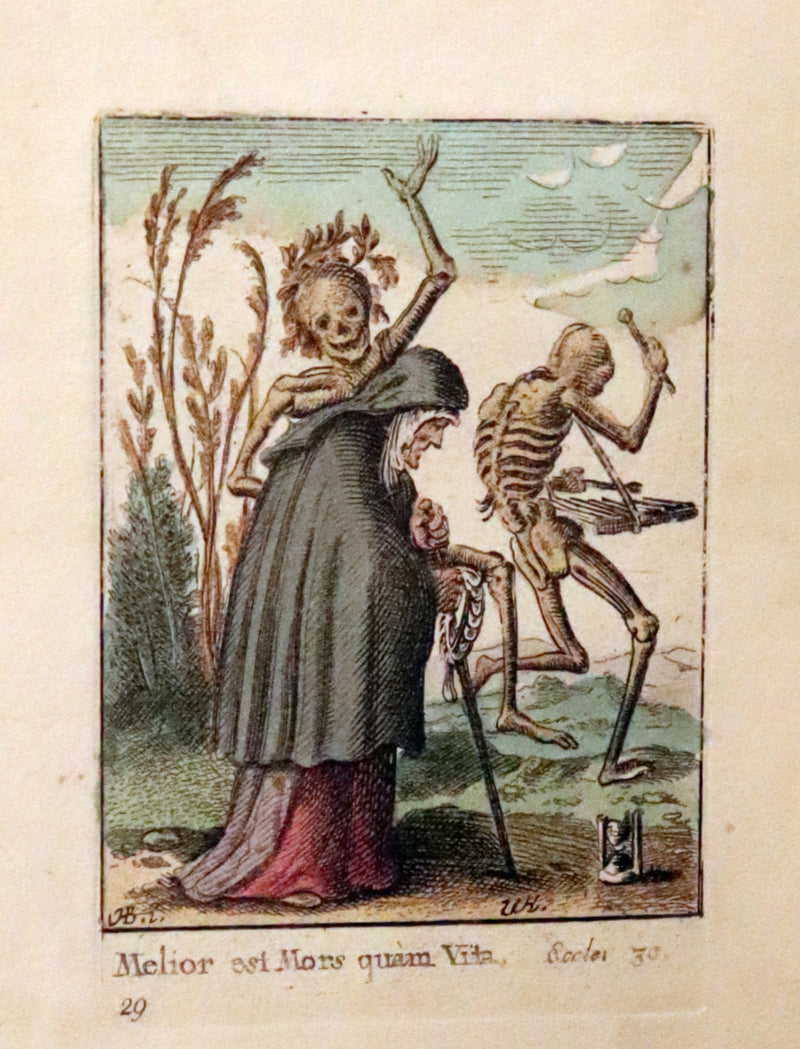 1816 Scarce Book -The Dance of Death, Danse Macabre by Hans Holbein, Color illustrated.