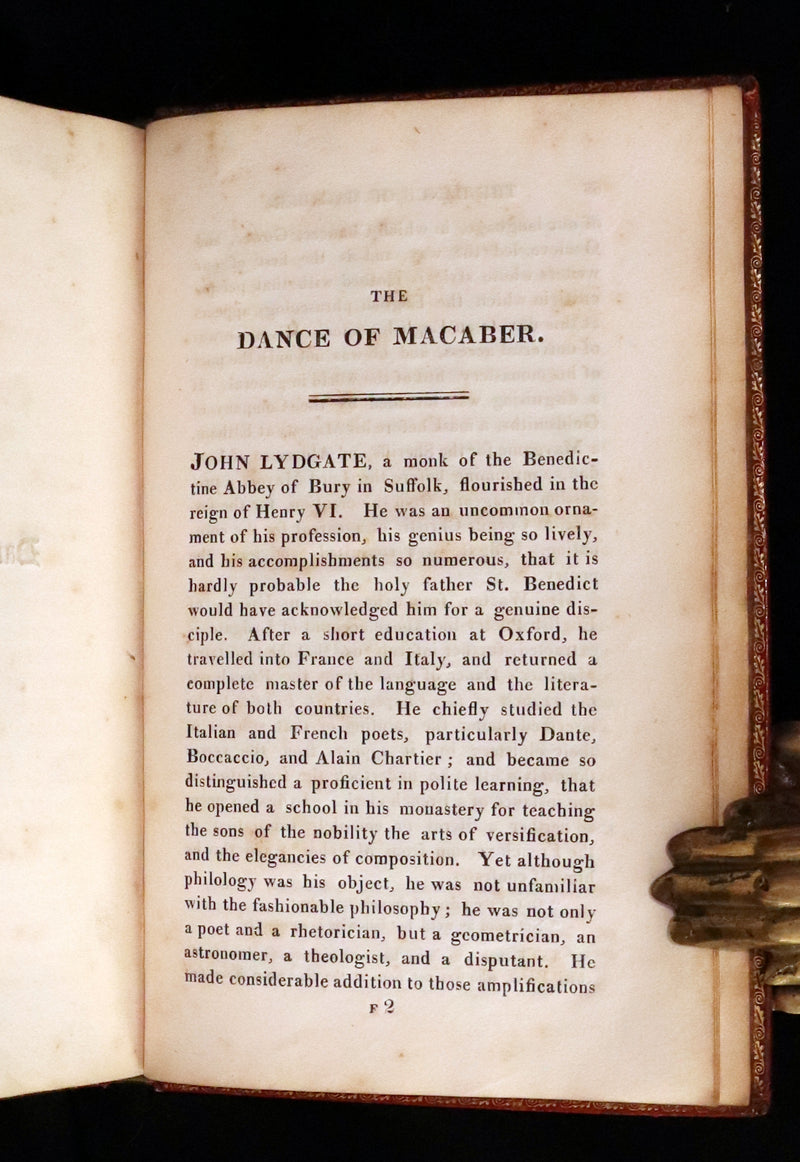 1816 Scarce Book -The Dance of Death, Danse Macabre by Hans Holbein, Color illustrated.