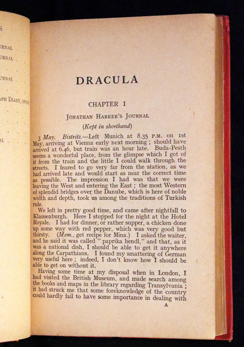 1913 Rare Edition - DRACULA by Bram Stoker, a Gothic Vampire Story.