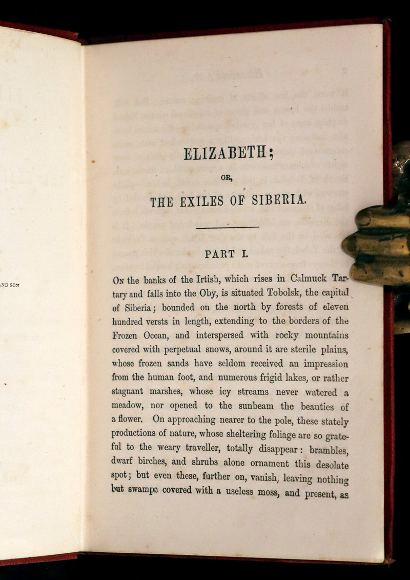 1874 Rare Edition - ELIZABETH, or, The EXILES OF SIBERIA. A Tale, by Madame Cottin.