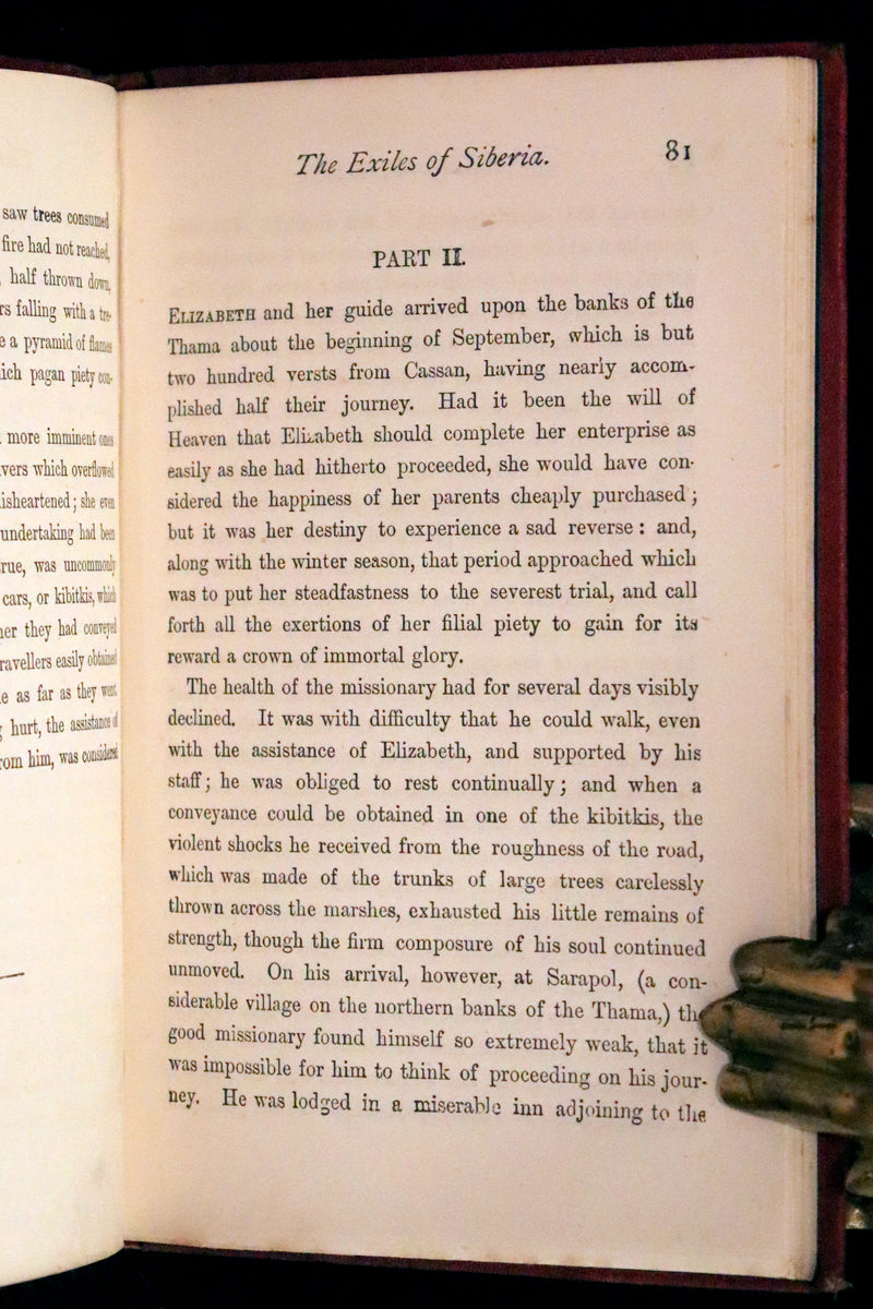 1874 Rare Edition - ELIZABETH, or, The EXILES OF SIBERIA. A Tale, by Madame Cottin.