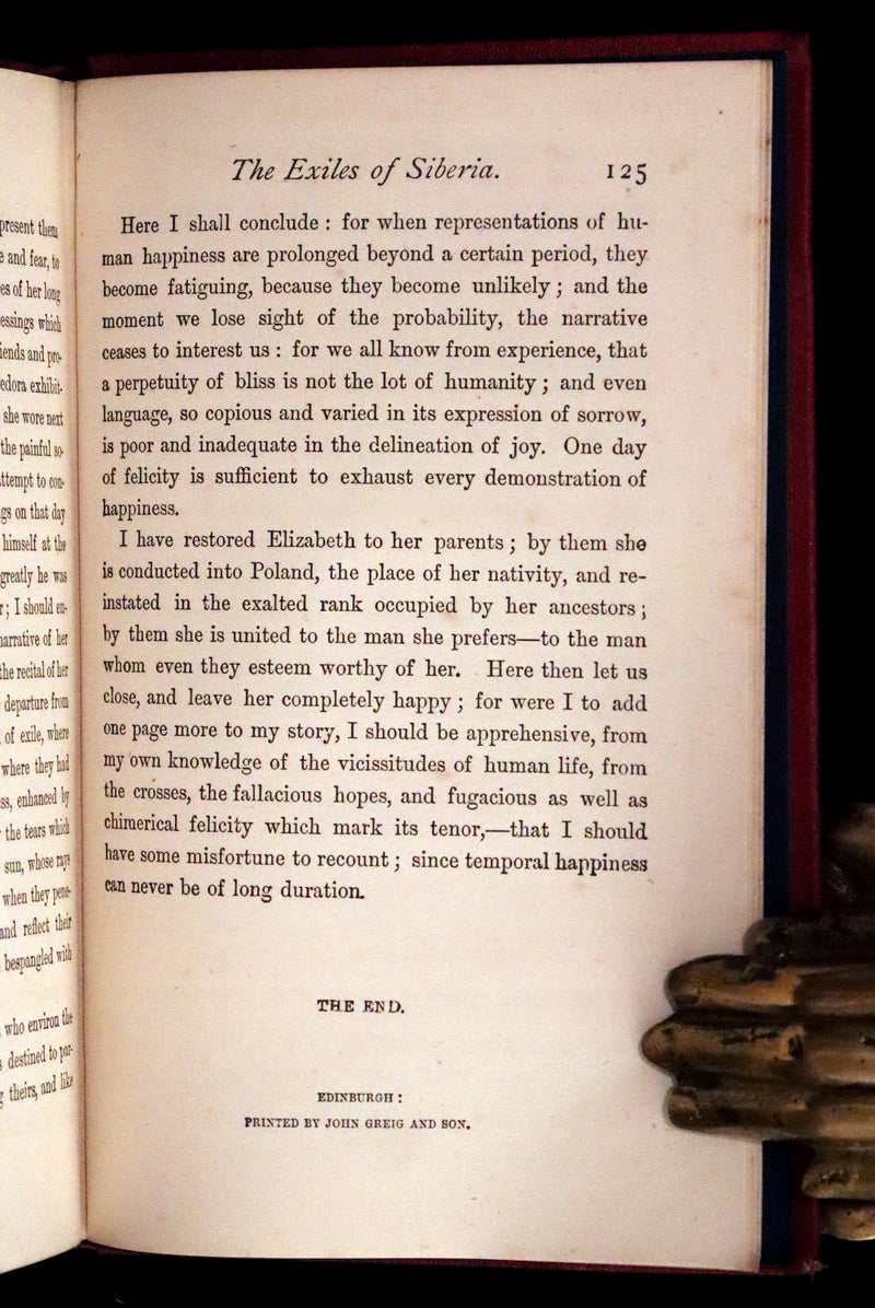 1874 Rare Edition - ELIZABETH, or, The EXILES OF SIBERIA. A Tale, by Madame Cottin.
