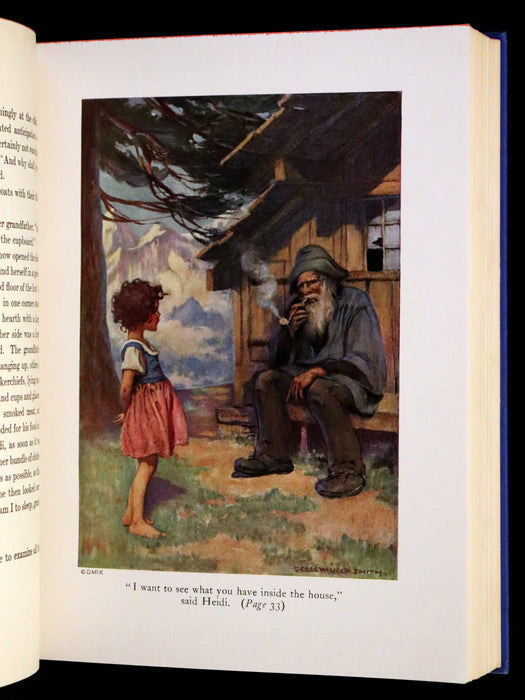 1922 Rare Book - HEIDI by Johanna Spyri illustrated in color by Jessie Willcox Smith.