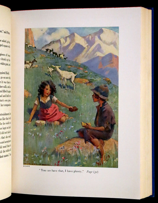 1922 Rare Book - HEIDI by Johanna Spyri illustrated in color by Jessie Willcox Smith.