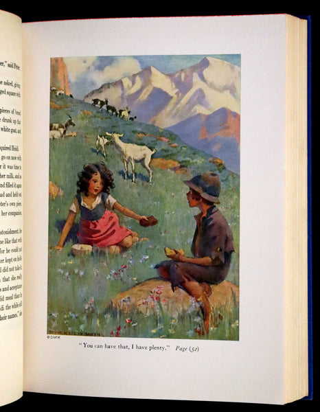 1922 Rare Book - HEIDI by Johanna Spyri illustrated in color by Jessie Willcox Smith.