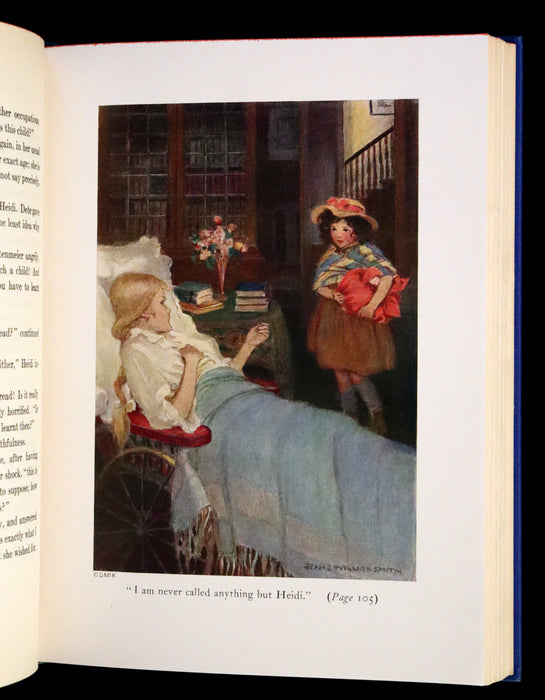 1922 Rare Book - HEIDI by Johanna Spyri illustrated in color by Jessie Willcox Smith.