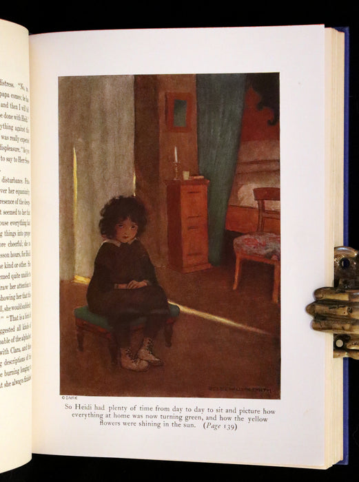 1922 Rare Book - HEIDI by Johanna Spyri illustrated in color by Jessie Willcox Smith.