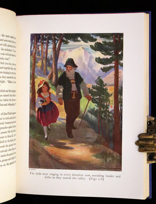 1922 Rare Book - HEIDI by Johanna Spyri illustrated in color by Jessie Willcox Smith.