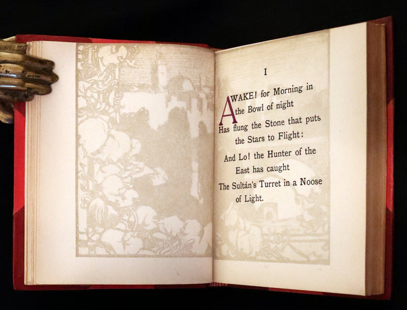 1920 Rare book in Bayntun Binding - Rubaiyat of Omar Khayyam wonderfully Illustrated by Frank Brangwyn.