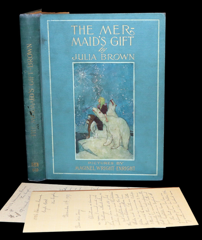 1912 Rare First Edition - The Mermaid's Gift by Julia Brown illustrated by Maginel Wright Enright + 2 Letters by the Author.