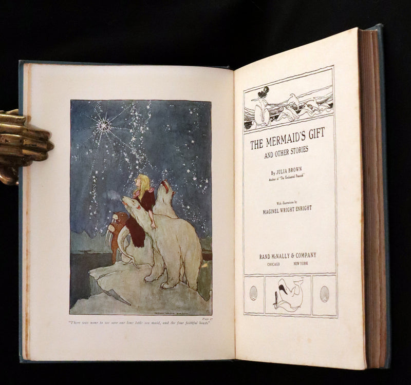1912 Rare First Edition - The Mermaid's Gift by Julia Brown illustrated by Maginel Wright Enright + 2 Letters by the Author.
