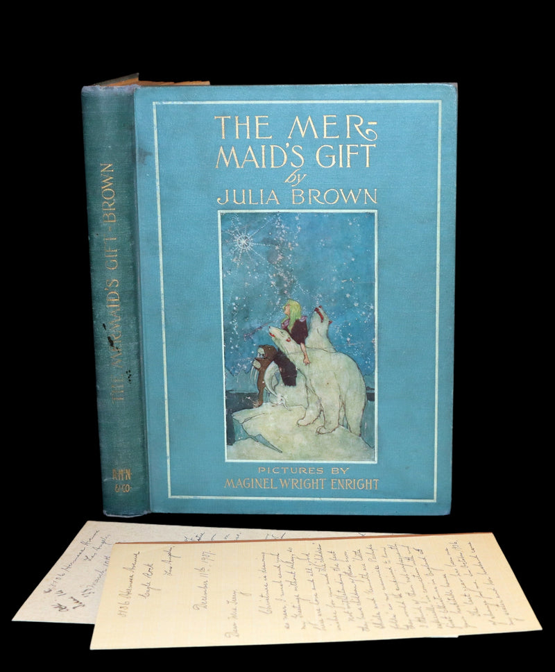 1912 Rare First Edition - The Mermaid's Gift by Julia Brown illustrated by Maginel Wright Enright + 2 Letters by the Author.