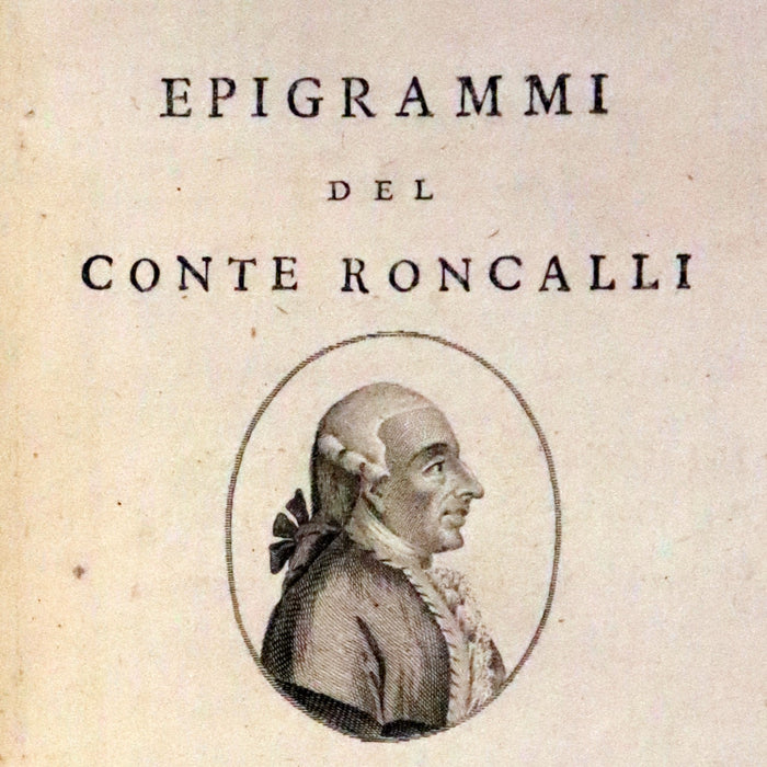 1801 Rare Italian copy of Italian Archeologist Michelangelo Lanci - Epigrams of Count Carlo Roncalli.