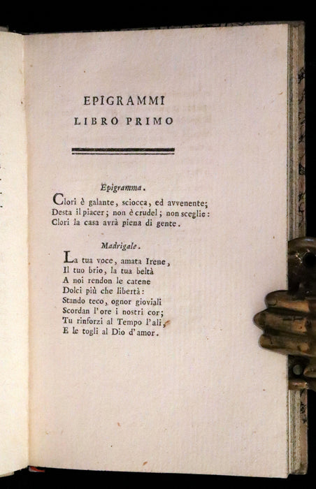 1801 Rare Italian copy of Italian Archeologist Michelangelo Lanci - Epigrams of Count Carlo Roncalli.