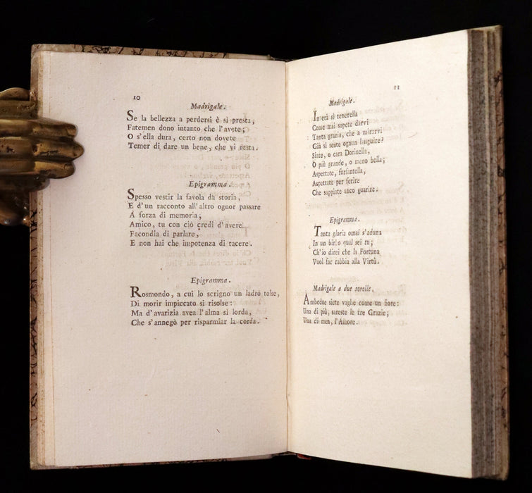 1801 Rare Italian copy of Italian Archeologist Michelangelo Lanci - Epigrams of Count Carlo Roncalli.