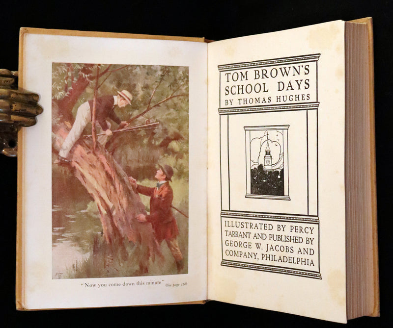 1923 Rare George W. Jacobs Edition - Tom Brown's School Days illustrated by Percy Tarrant.
