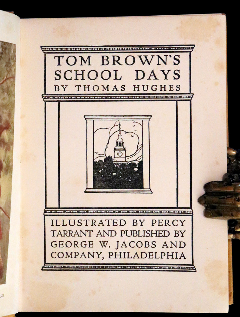 1923 Rare George W. Jacobs Edition - Tom Brown's School Days illustrated by Percy Tarrant.