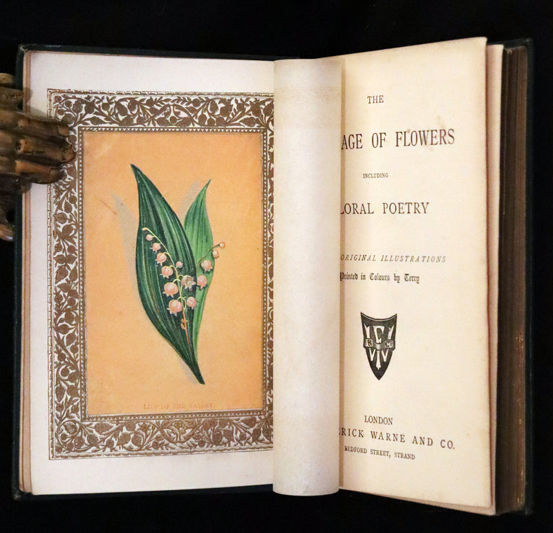 1880 Scarce Floriography Book ~ The Language of Flowers Including Floral Poetry Illustrated.