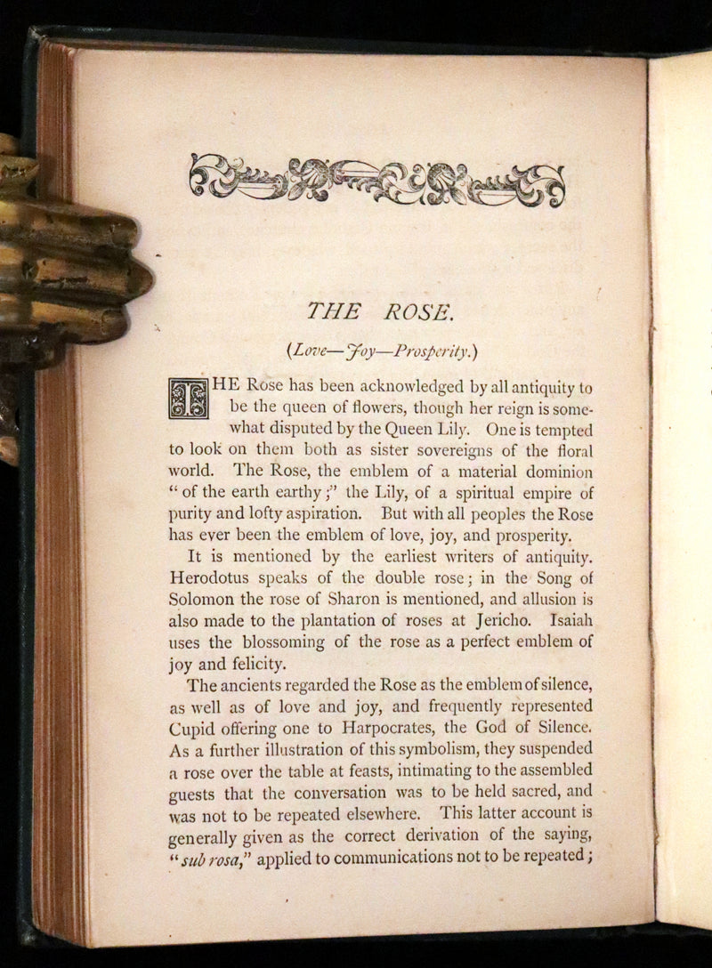 1880 Scarce Floriography Book ~ The Language of Flowers Including Floral Poetry Illustrated.