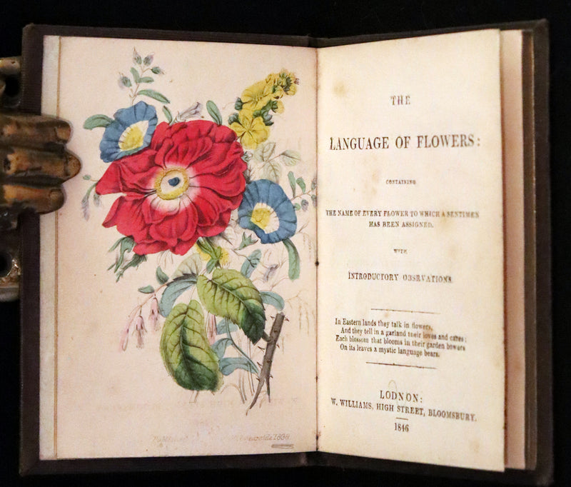 1846 Scarce small Floriography Book ~ The Language of Flowers. First Edition.