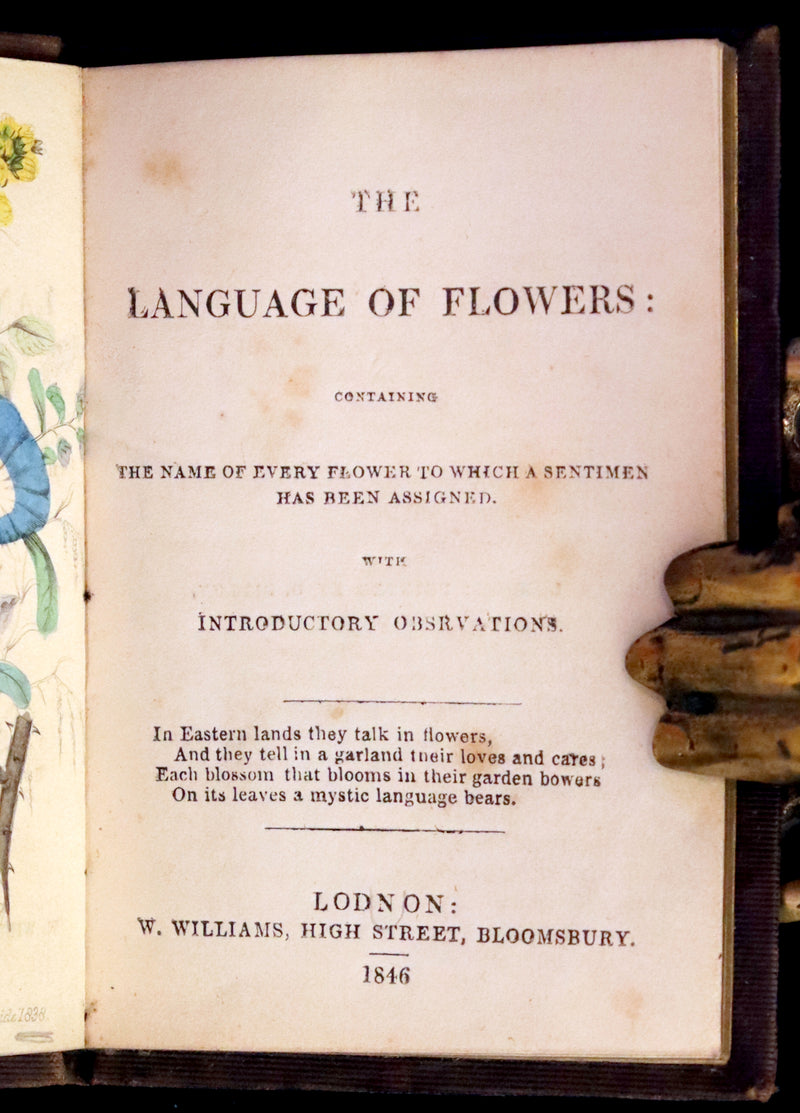 1846 Scarce small Floriography Book ~ The Language of Flowers. First Edition.