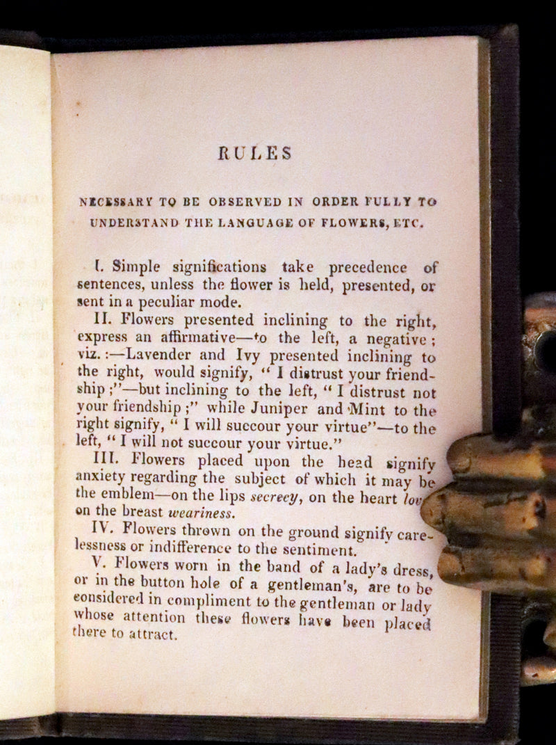 1846 Scarce small Floriography Book ~ The Language of Flowers. First Edition.