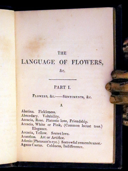 1846 Scarce small Floriography Book ~ The Language of Flowers. First Edition.