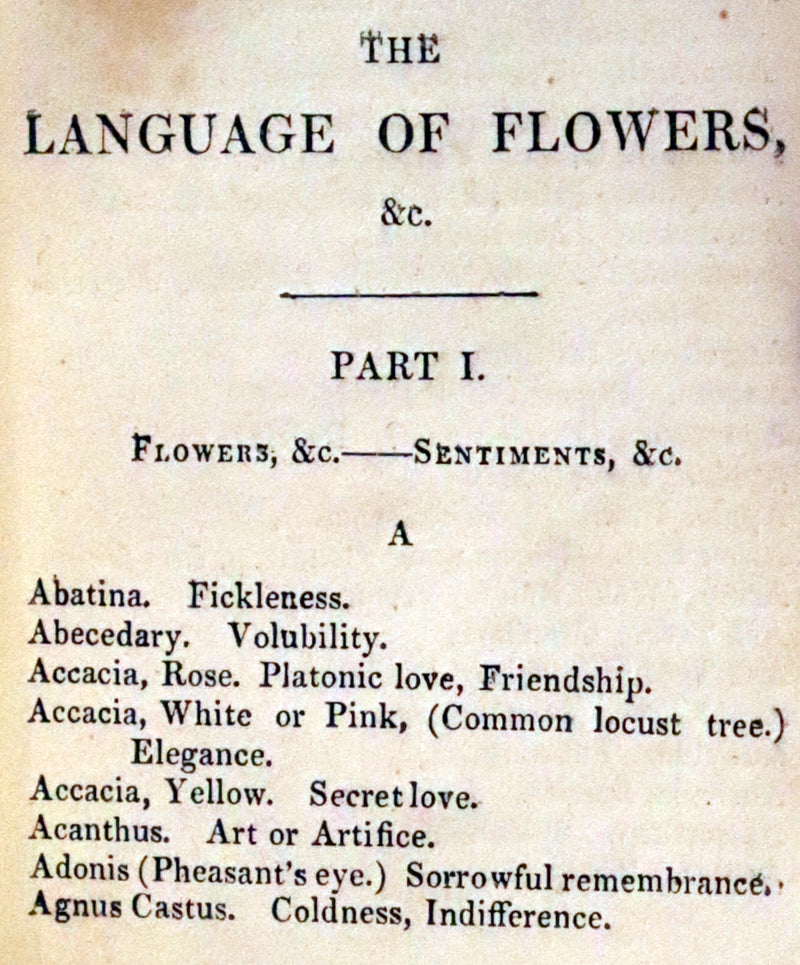 1846 Scarce small Floriography Book ~ The Language of Flowers. First Edition.