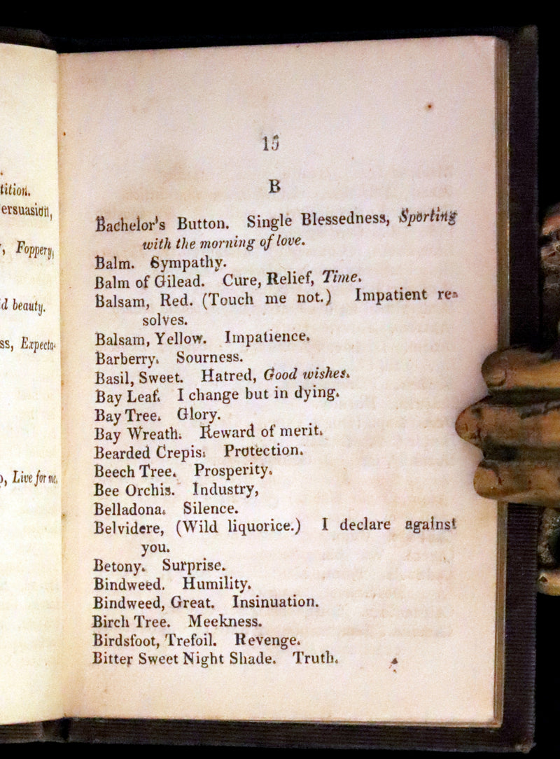 1846 Scarce small Floriography Book ~ The Language of Flowers. First Edition.