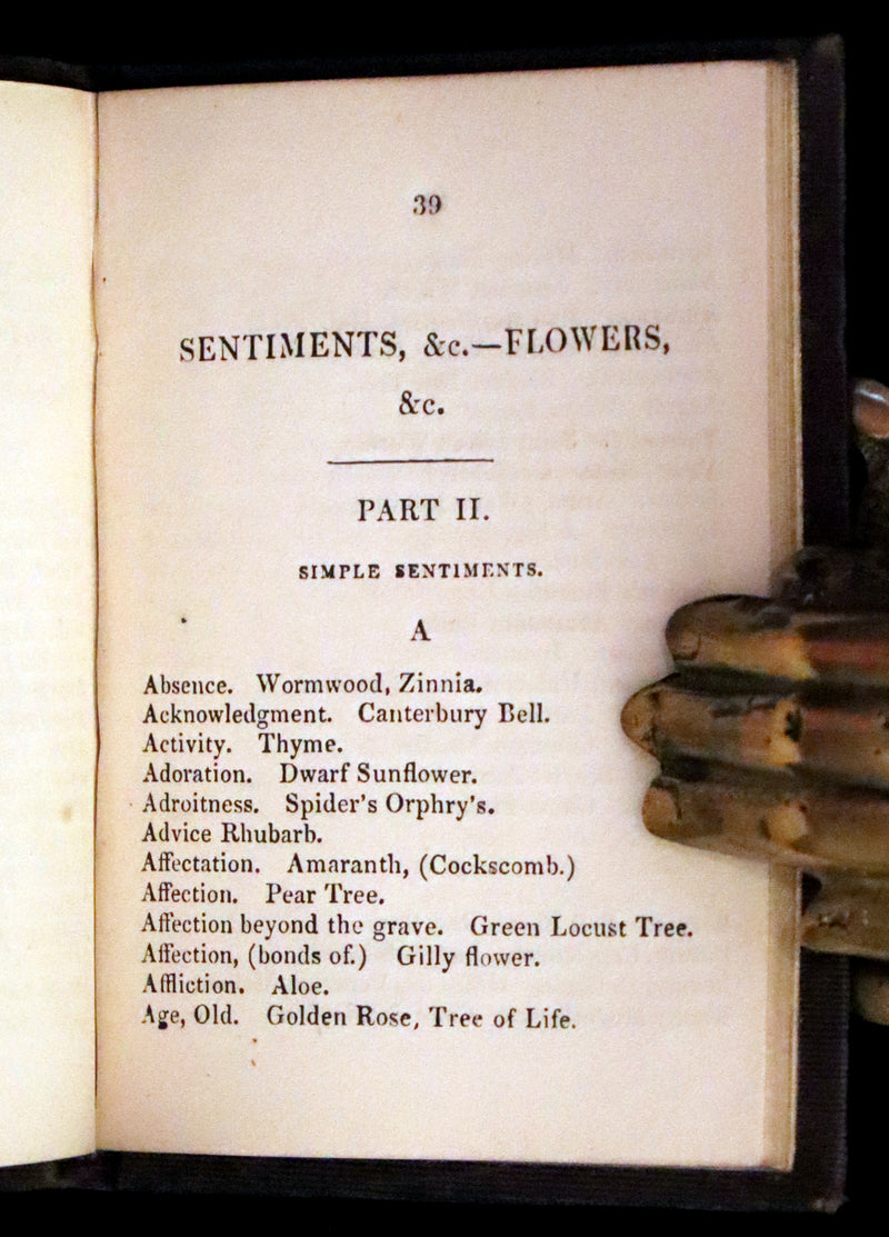 1846 Scarce small Floriography Book ~ The Language of Flowers. First Edition.