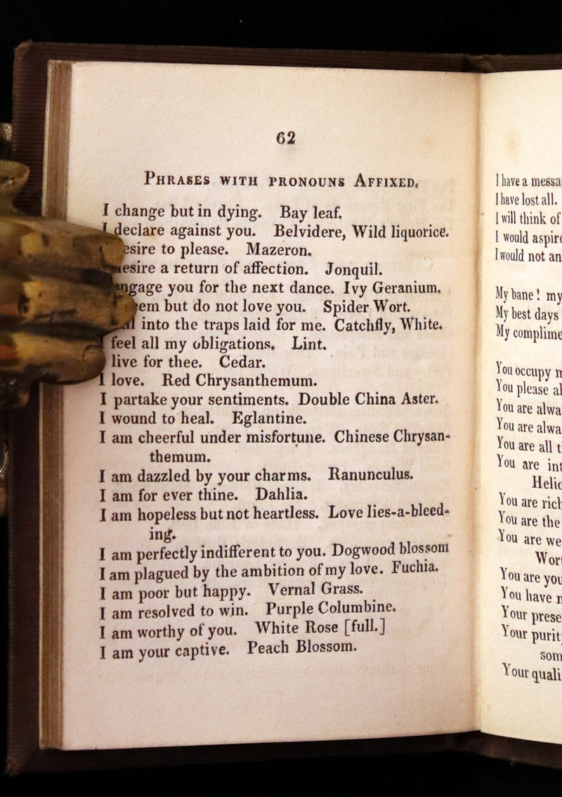 1846 Scarce small Floriography Book ~ The Language of Flowers. First Edition.