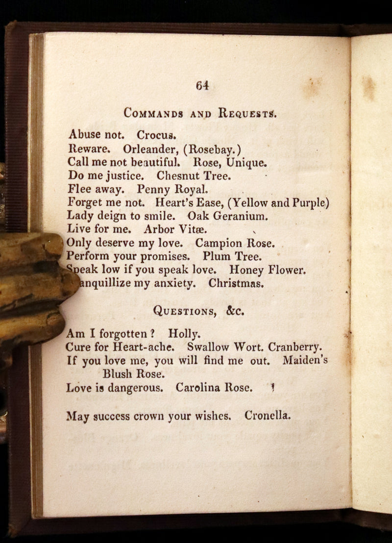 1846 Scarce small Floriography Book ~ The Language of Flowers. First Edition.