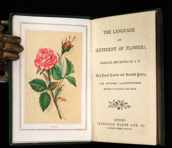 1875 Rare small Floriography Book ~ The Language and Sentiment of Flowers by Laura Valentine.