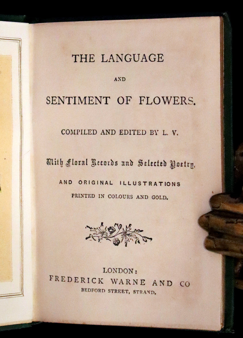 1875 Rare small Floriography Book ~ The Language and Sentiment of Flowers by Laura Valentine.