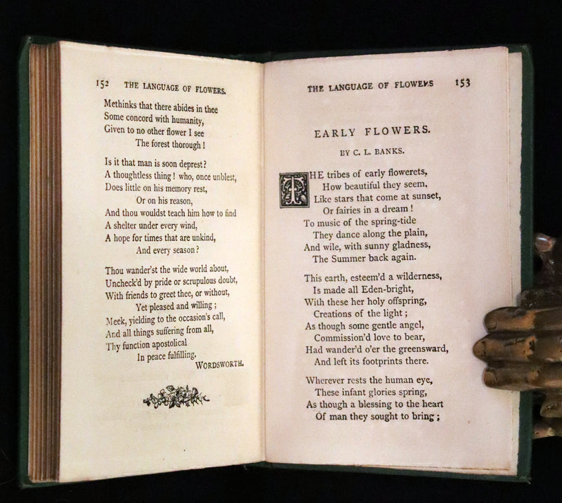 1875 Rare small Floriography Book ~ The Language and Sentiment of Flowers by Laura Valentine.